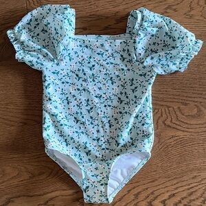 Floral Puff Sleeve Bathing suit